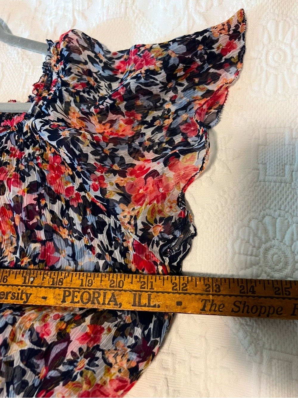 Sundance L Flutter Sleeve Knee Length Button Floral Dress Garden Party Travel - Picture 5 of 12